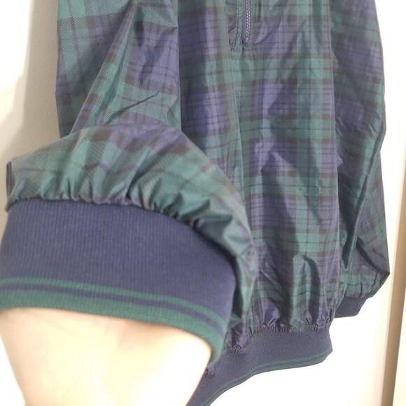 Jerzees Vintage Tartan Plaid Half Zipper Pullover Windbreaker Jacket Preppy XL - Picture 6 of 11
